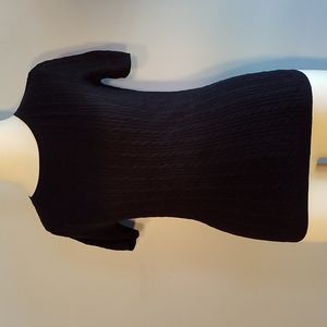 Croft & Barrow cable knit short sleeve Black SWEATER XS